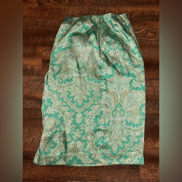 J. Crew Collection size 2 sarong skirt in aqua Ratti pendant paisley - Picture 3 of 4